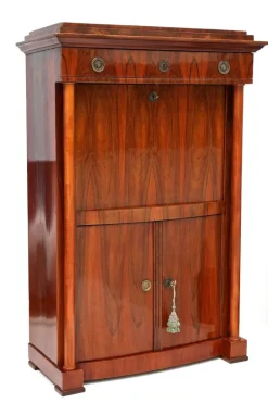 Pamono Antique Biedermeier Nutwood Secretary, 1825 Sale