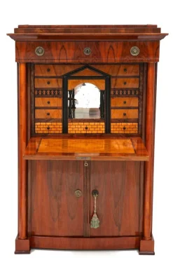 Pamono Antique Biedermeier Nutwood Secretary, 1825 Sale