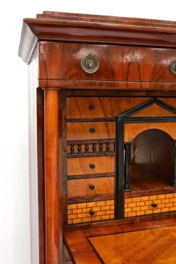 Pamono Antique Biedermeier Nutwood Secretary, 1825 Sale