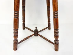 Pamono Antique Brass Tray Table with Turned Wood Legs, 1890s Hot