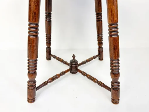 Pamono Antique Brass Tray Table with Turned Wood Legs, 1890s Hot
