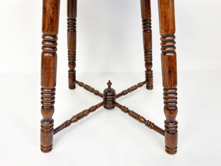 Pamono Antique Brass Tray Table with Turned Wood Legs, 1890s Hot