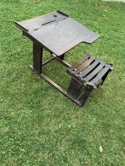 Pamono Antique Brown Painted Children's School Bench and Desk, 1920s New