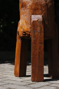 Pamono Antique Brutalist Wood Farm Tripod Chopping Block, 1890s Online