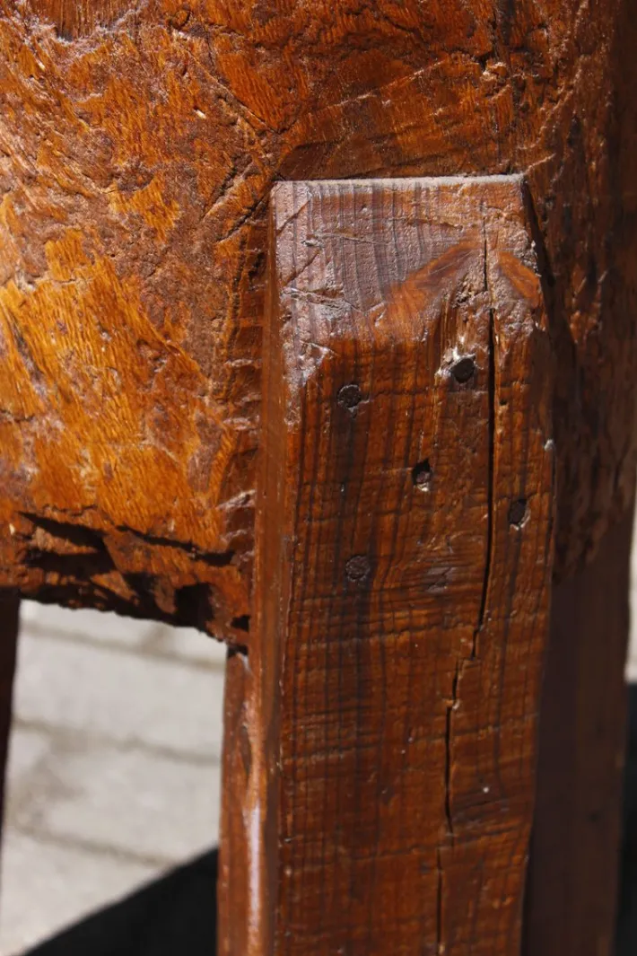 Pamono Antique Brutalist Wood Farm Tripod Chopping Block, 1890s Online