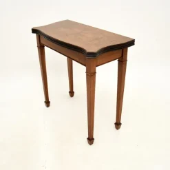 Pamono Antique Burr Walnut Console Table, 1950s