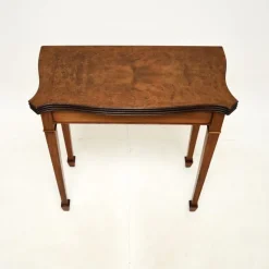 Pamono Antique Burr Walnut Console Table, 1950s