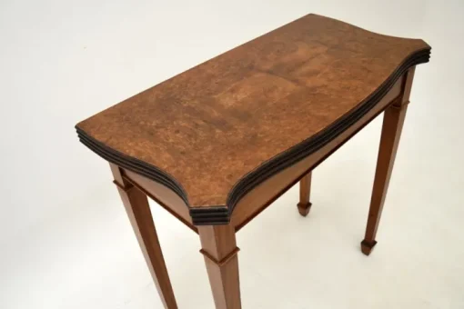 Pamono Antique Burr Walnut Console Table, 1950s