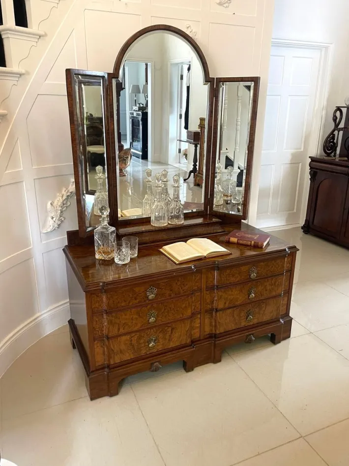 Pamono Antique Burr Walnut Dressing Table, 1920 Online