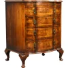 Pamono Antique Burr Walnut Serpentine Chest of Drawers, 1920s Best