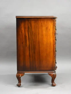 Pamono Antique Burr Walnut Serpentine Chest of Drawers, 1920s Best