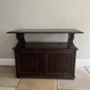 Pamono Antique Carved Oak Monks Bench, 1920s Clearance