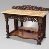 Pamono Antique Carved Rosewood Console Table with Marble Top, C1830 Sale