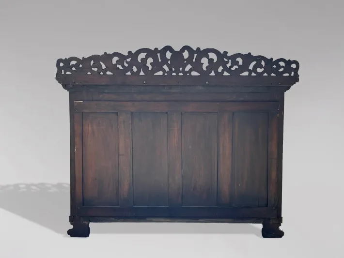 Pamono Antique Carved Rosewood Console Table with Marble Top, C1830 Sale