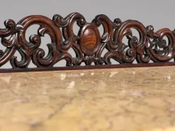 Pamono Antique Carved Rosewood Console Table with Marble Top, C1830 Sale