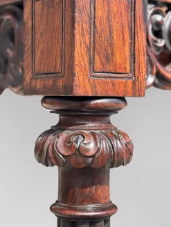 Pamono Antique Carved Rosewood Console Table with Marble Top, C1830 Sale