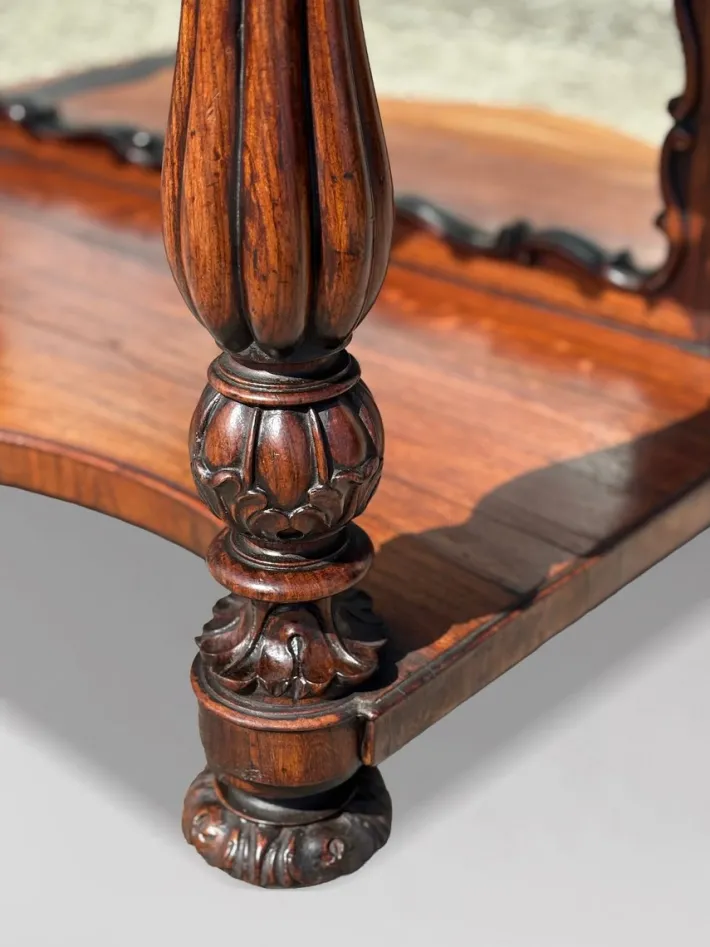 Pamono Antique Carved Rosewood Console Table with Marble Top, C1830 Sale