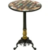 Pamono Antique Charles X Chess Table in Bronze Gilded Inlaid with Marble and Stones Discount