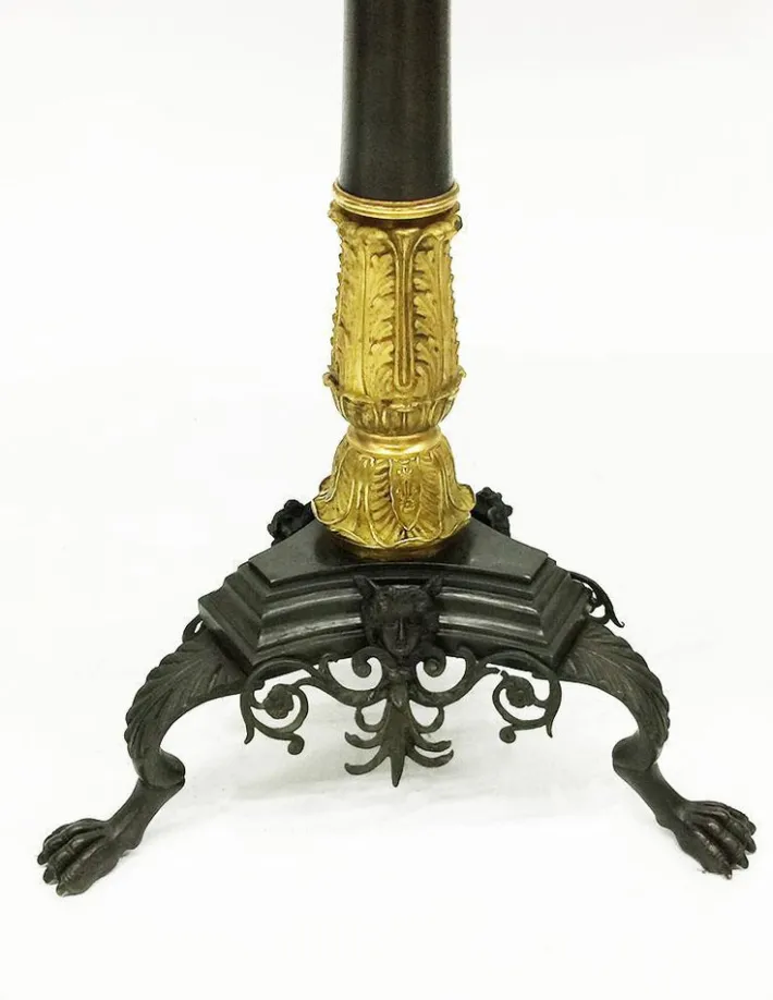Pamono Antique Charles X Chess Table in Bronze Gilded Inlaid with Marble and Stones Discount