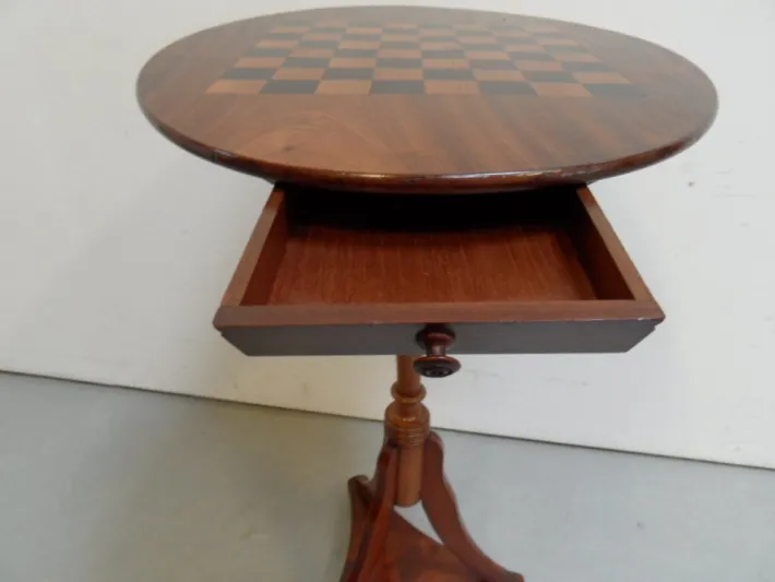 Pamono Antique Chess Table in Mahogany