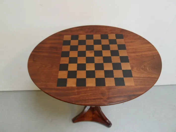 Pamono Antique Chess Table in Mahogany