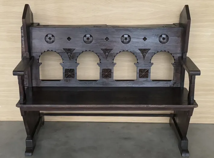 Pamono Antique Church Bench in Oak, 1890 Online