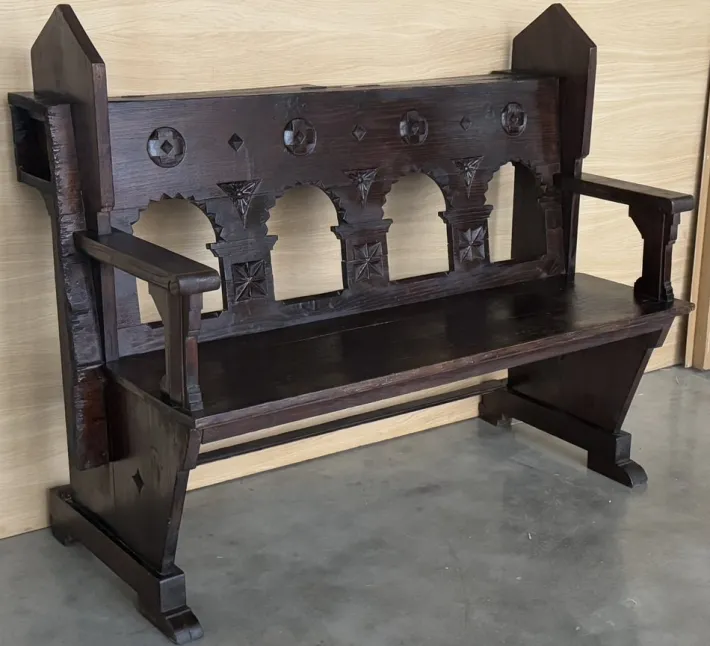 Pamono Antique Church Bench in Oak, 1890 Online