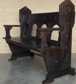 Pamono Antique Church Bench in Oak, 1890 Online