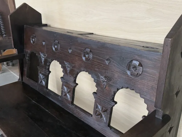 Pamono Antique Church Bench in Oak, 1890 Online
