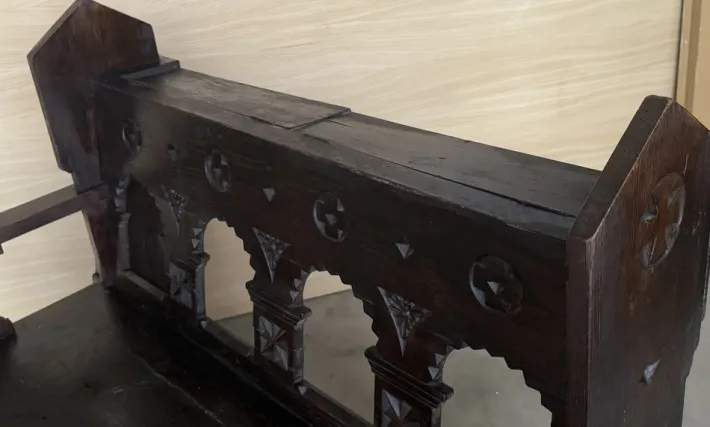 Pamono Antique Church Bench in Oak, 1890 Online