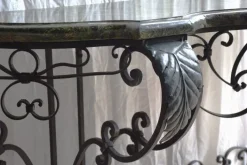 Pamono Antique Console Table in Wrought Iron and Marble, 1800s
