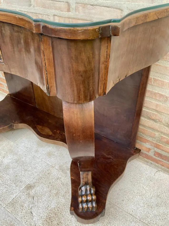 Pamono Antique Console Table in Wood with Drawer
