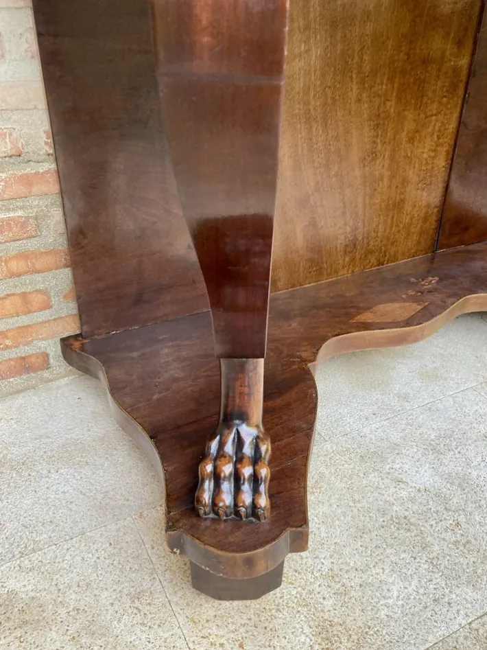 Pamono Antique Console Table in Wood with Drawer