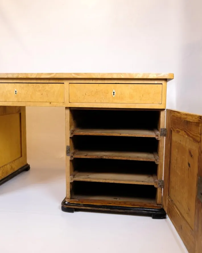 Pamono Antique Desk in Birch and Intarsia, 1840s Discount