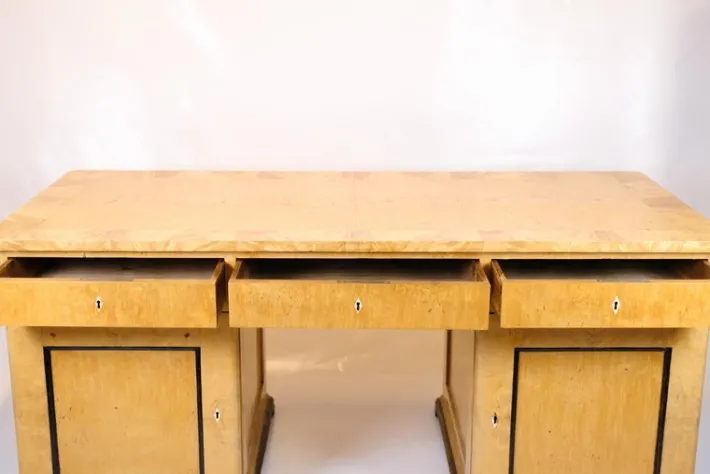 Pamono Antique Desk in Birch and Intarsia, 1840s Discount