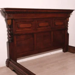 Pamono Antique Double Bed in Walnut, 1890s
