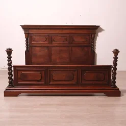Pamono Antique Double Bed in Walnut, 1890s