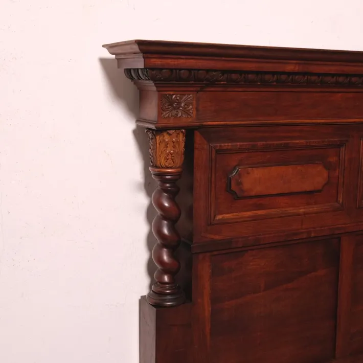 Pamono Antique Double Bed in Walnut, 1890s