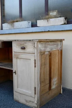 Pamono Antique Double-Sided Wooden Trading Counter, France, 1940s Hot