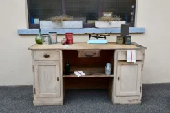 Pamono Antique Double-Sided Wooden Trading Counter, France, 1940s Hot