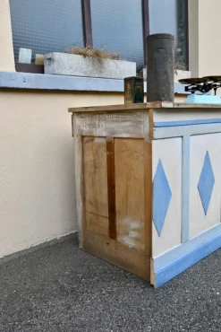 Pamono Antique Double-Sided Wooden Trading Counter, France, 1940s Hot