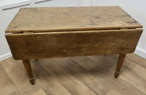 Pamono Antique Drop Leaf Cottage Dining Table in Pine Best