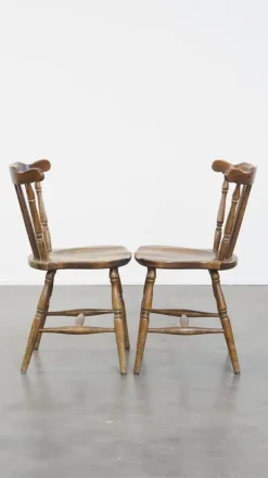 Pamono Antique Dutch Wooden Slat Chairs, Set of 10 Discount