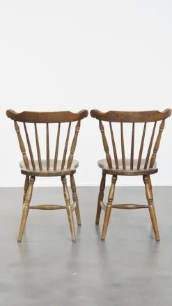 Pamono Antique Dutch Wooden Slat Chairs, Set of 10 Discount