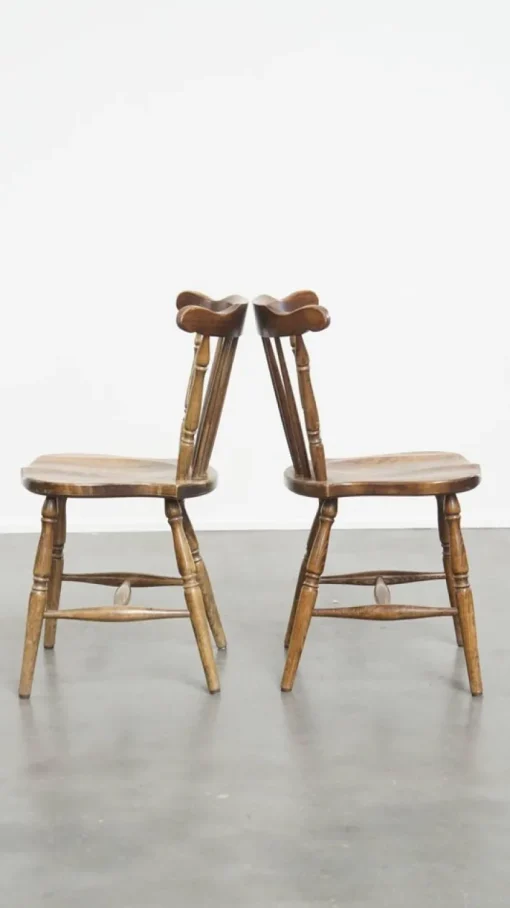 Pamono Antique Dutch Wooden Slat Chairs, Set of 10 Discount
