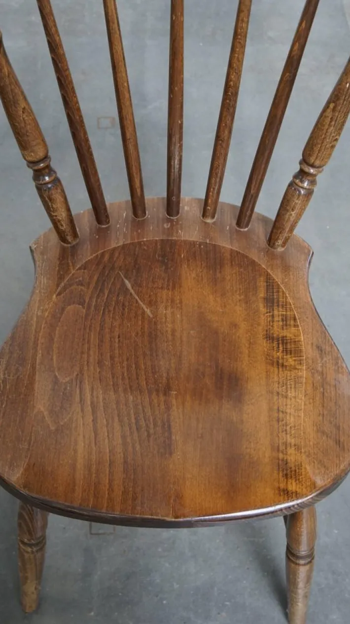 Pamono Antique Dutch Wooden Slat Chairs, Set of 10 Discount