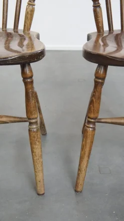 Pamono Antique Dutch Wooden Slat Chairs, Set of 10 Discount
