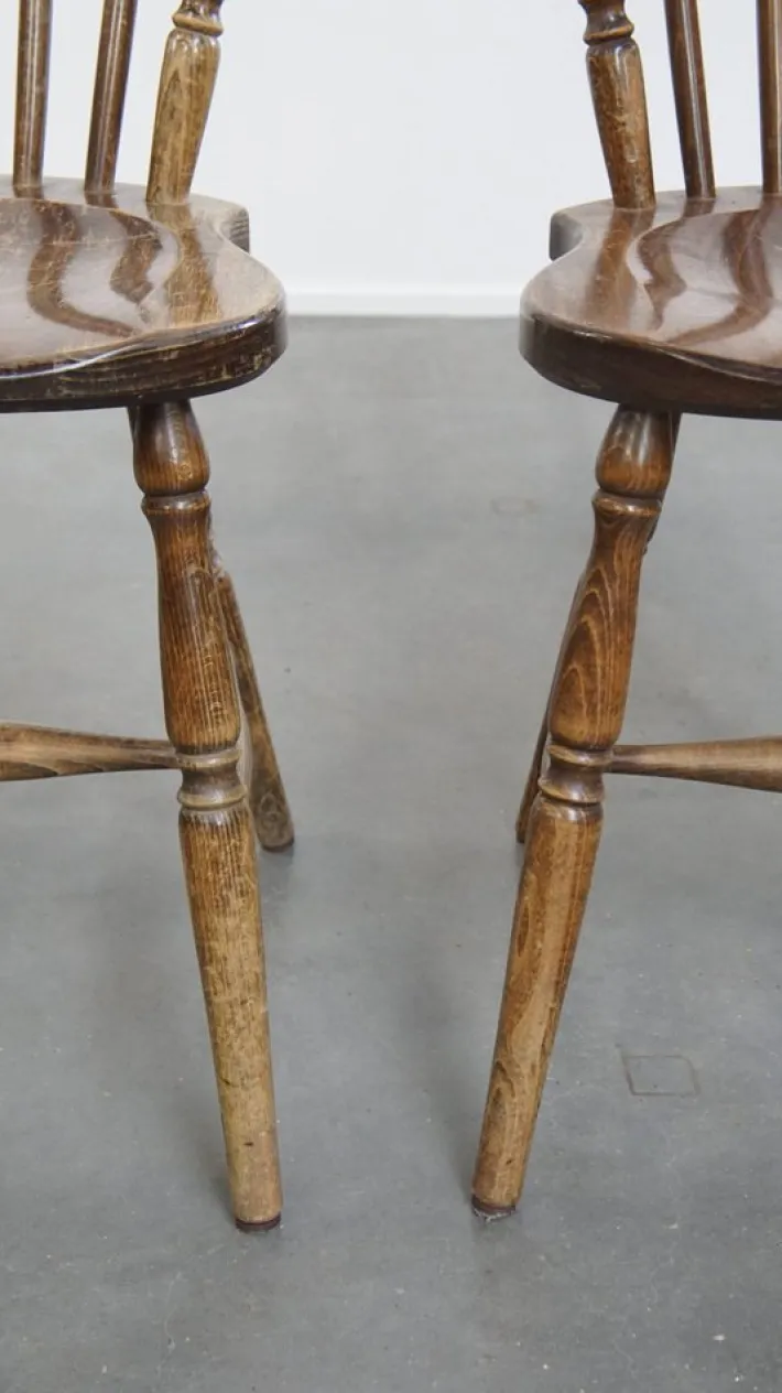 Pamono Antique Dutch Wooden Slat Chairs, Set of 10 Discount