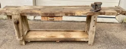 Pamono Antique Early 20th Century Carpenters Workbench in Beech, 1940s Outlet