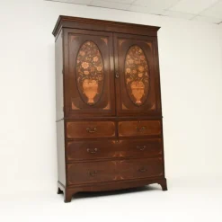 Pamono Antique Edwardian Linen Press from Maple and Co., 1890s Sale